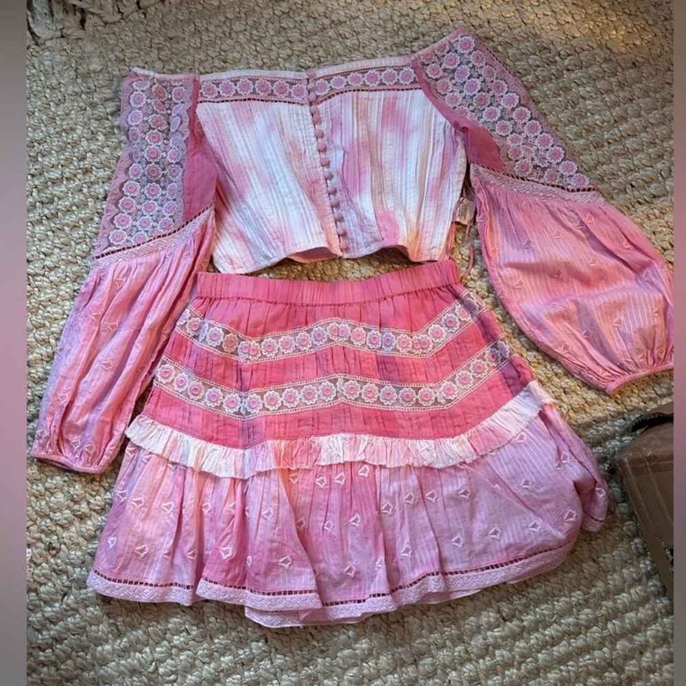 Pink Loveshackfancy Top and Skirt set